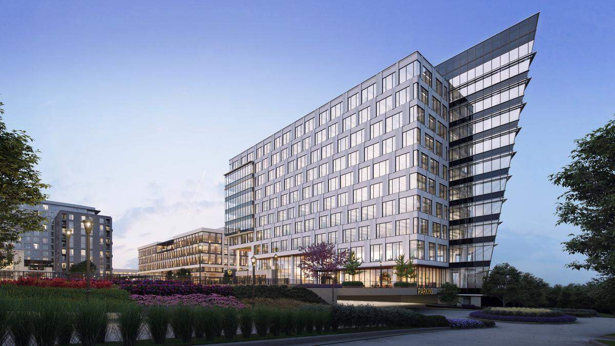 Rendering of Kane Realty’s One North Hill Tower in North Hills’ Main District.