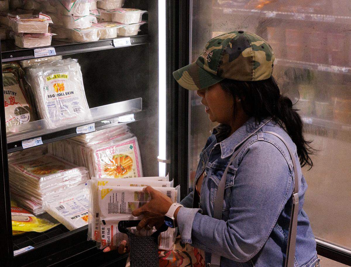 Desiree McLawhorn shops at Fresh International Market in Raleigh, N.C. on Thursday, Aug. 29, 2024.
