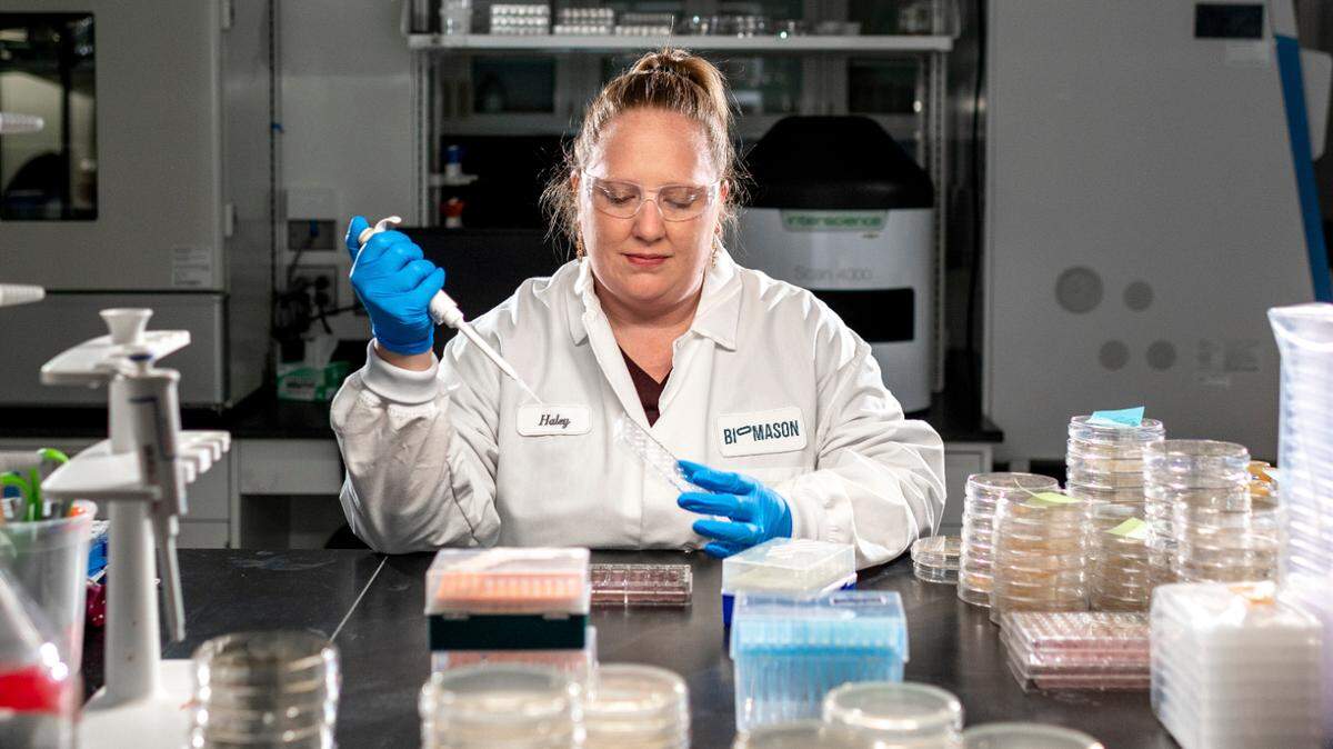 Biomason scientists at its headquarters in Research Triangle Park.