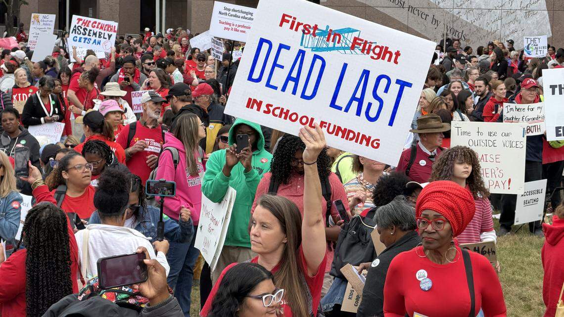 Live updates: Thousands gather for Raleigh teachers protest. Follow May Day rally