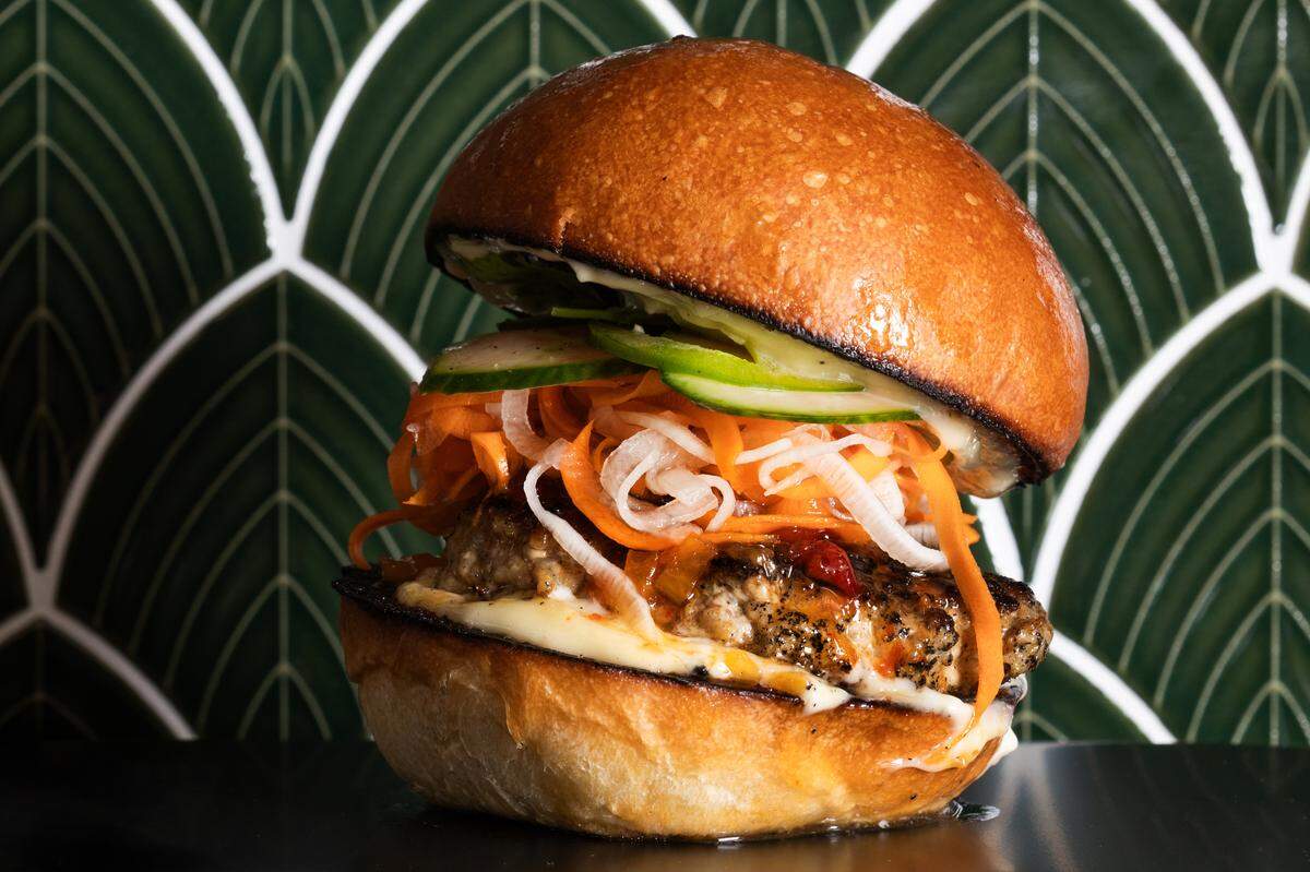 LaGana will serve a new burger every month. For the opening October menu, the new burger joint will serve a pork burger modeled after the banh mi sandwich.