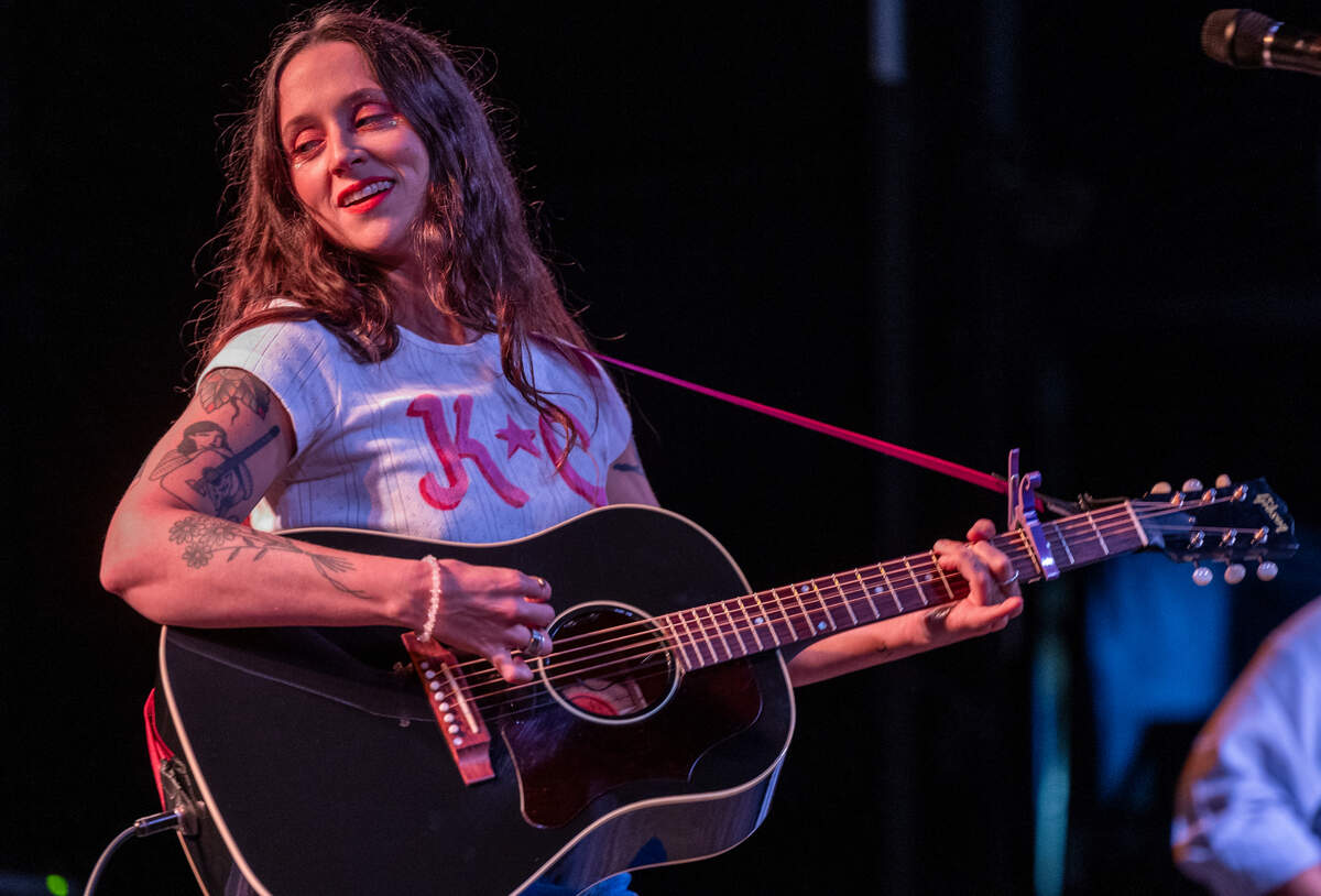 Waxahatchee performs at City Plaza during the Hopscotch Music Festival in Raleigh on Thursday, Sept 6, 2024.