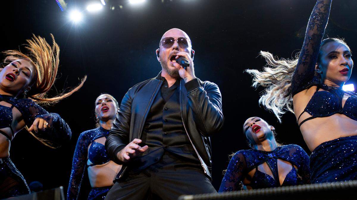 Pitbull opens his North American tour at Coastal Credit Union Music Pavilion at Walnut Creek in Raleigh, N.C., Thursday night, July 28, 2022.