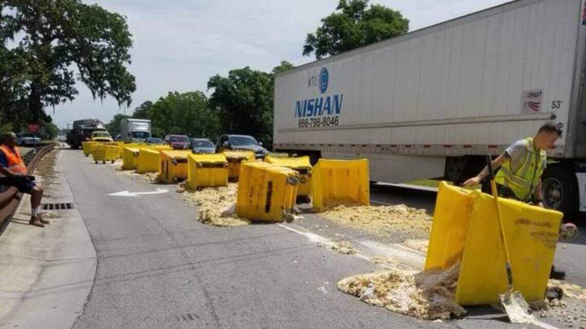 Cookie dough spills all over an NC road. Now all we need is a milk truck to spill.