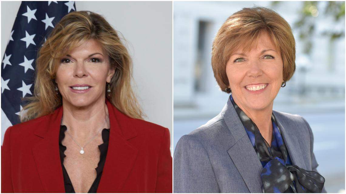 Republican Kim Coley, left, and Democrat Susan Evans are both running for the Wake County Commissioner District 4 seat.