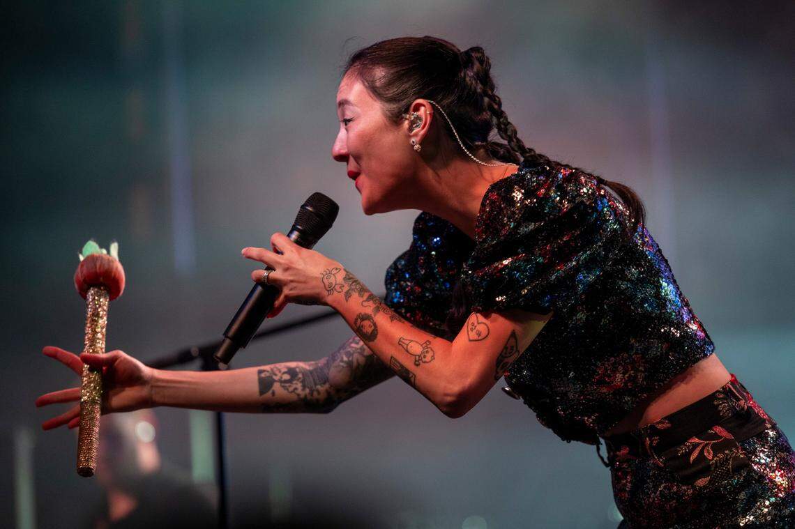 Japanese Breakfast performs on day 3 of the Hopscotch Music Festival Saturday, Sept. 9 2023 at City Plaza in Raleigh.