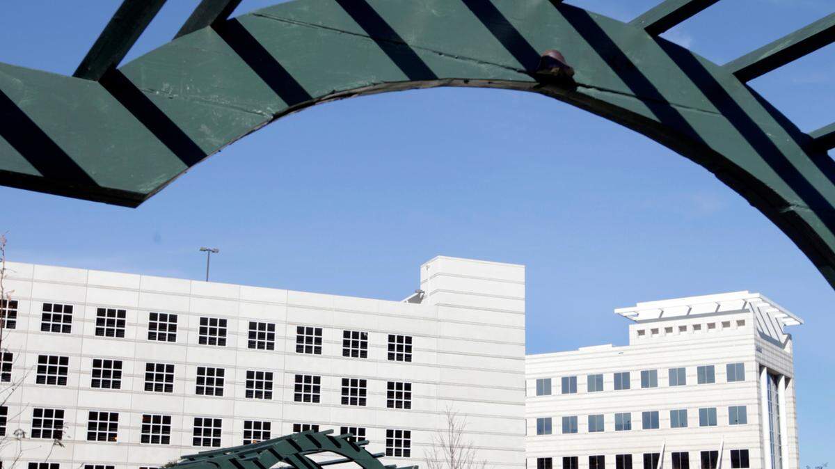 Duke Raleigh Hospital, from Duke Raleigh Gardens, in a file photo from 2009.