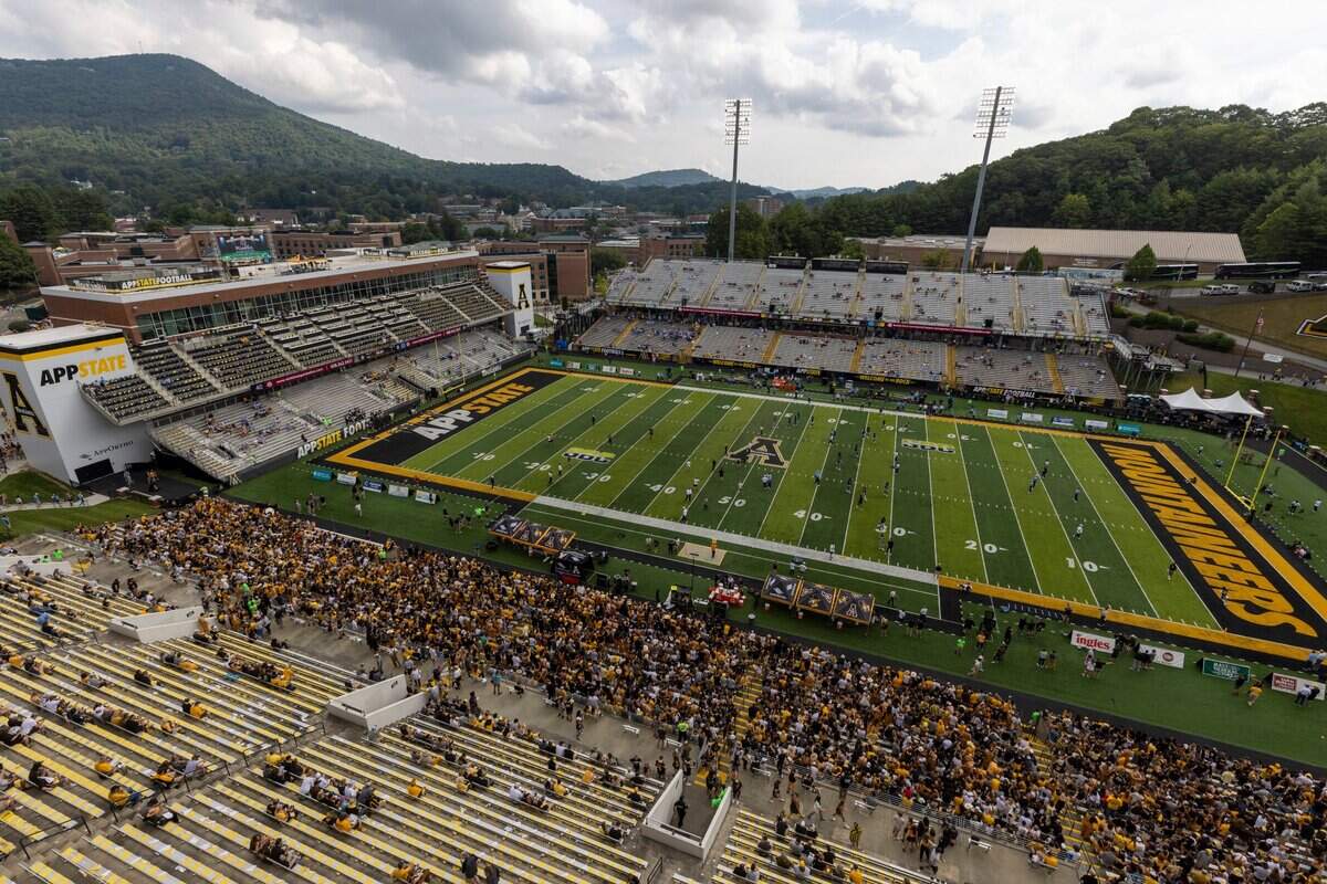 The Appalachian State student section was the first to fill up hours before their game against North Carolina on Saturday, September 3, 2022 at Kidd Brewer Stadium in Boone, N.C.