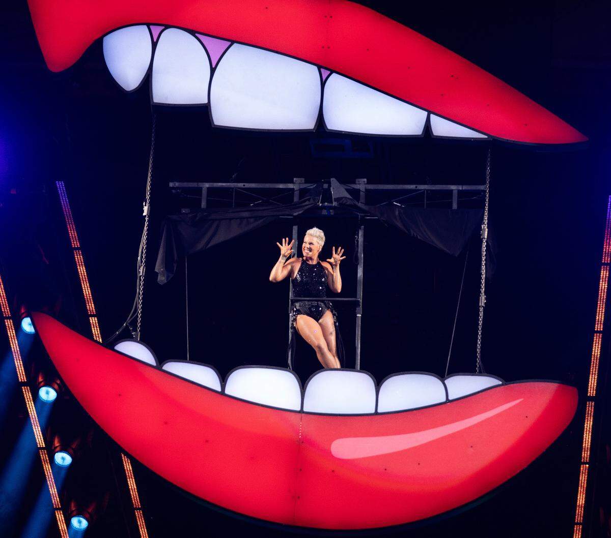 PINK in concert at Raleigh, N.C.’s Lenovo Center, Monday night, November 11, 2024.
