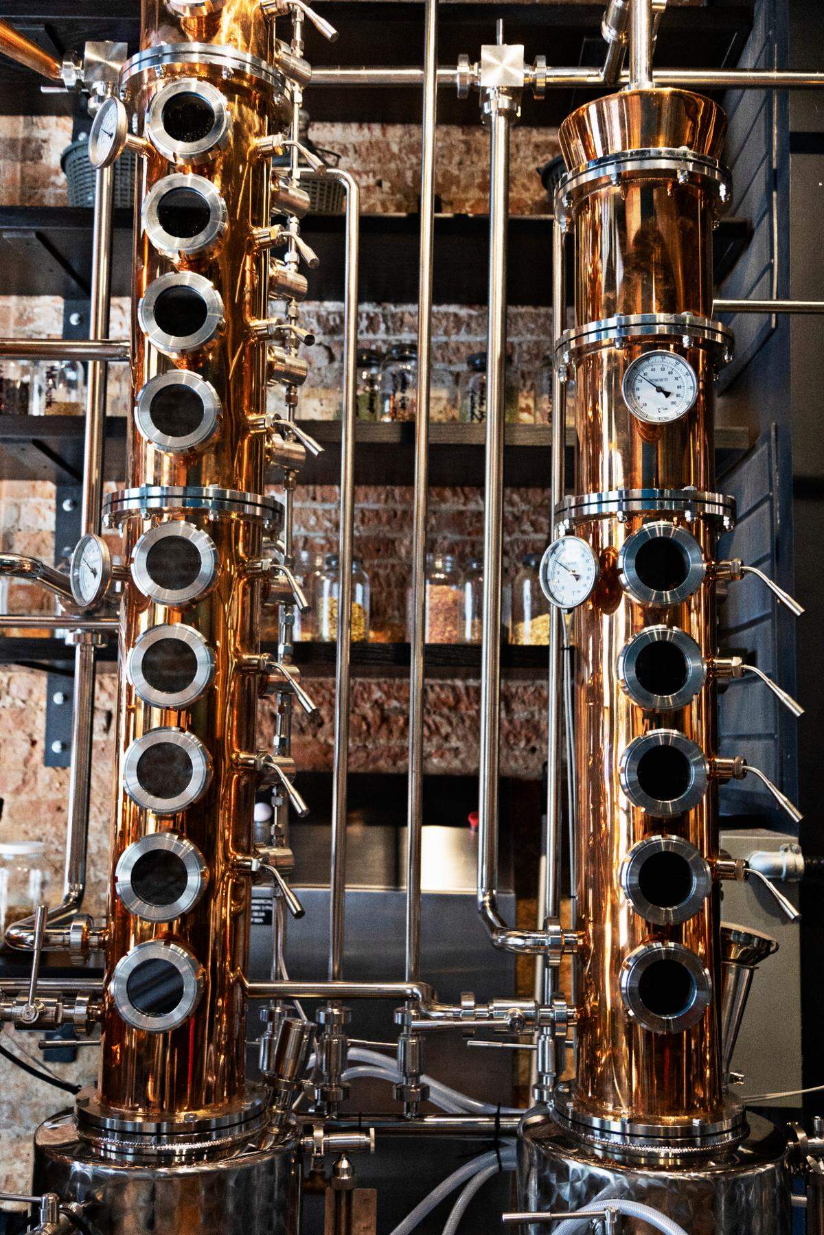The still at Young Hearts Distilling Company in downtown Raleigh on Wednesday, Aug. 12, 2021, in advance of its official open. Young Hearts will combine a bar and food program in addition to distilling four spirits to start in the former Busy Bee space.