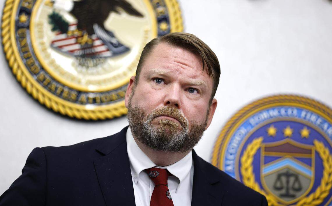 U.S. Attorney for the Eastern District of North Carolina Ellis Boyle, photographed at a press conference in August 2025. 