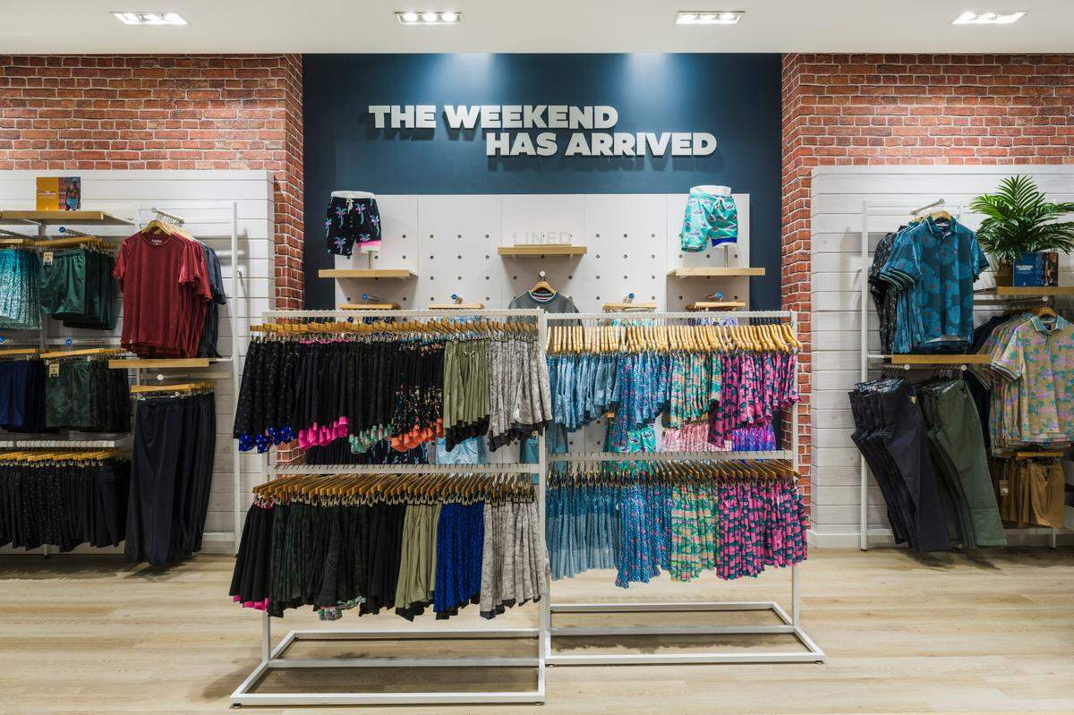 Chubbies, opening on the second floor at Crabtree mall in June, sells apparel and accessories for men and boys.