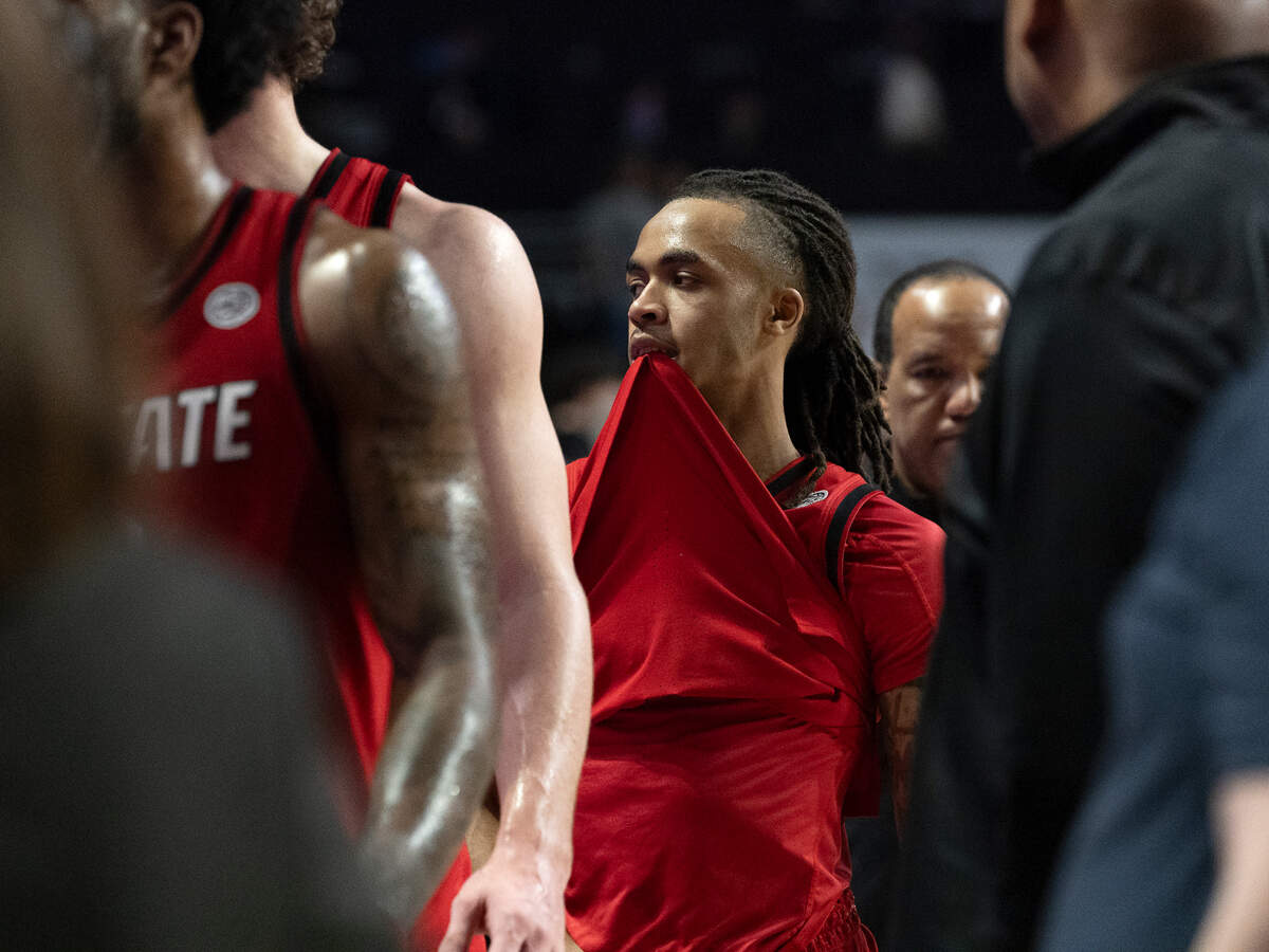 N.C. State’s Breon Pass exits the court following the Wolfpack’s 77-59 loss to Wake Forest on Saturday, Jan. 4, 2025, at Lawrence Joel Veterans Memorial Coliseum in Winston-Salem, N.C.