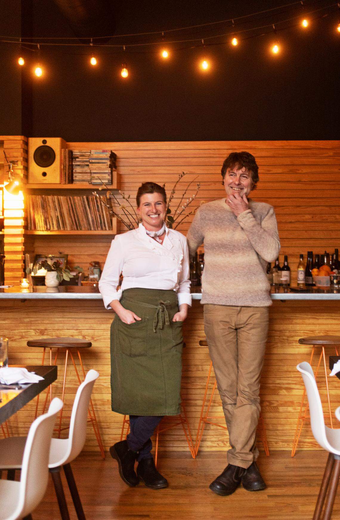 Chef Elizabeth Murray and owner Gray Brooks at Littler in Durham on Thursday, Feb. 24, 2022.