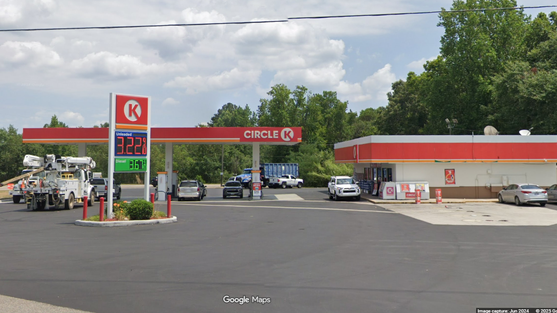 The vehicle was left in neutral at the gas pumps and took off on its own, crashing down an embankment, Aberdeen police say.