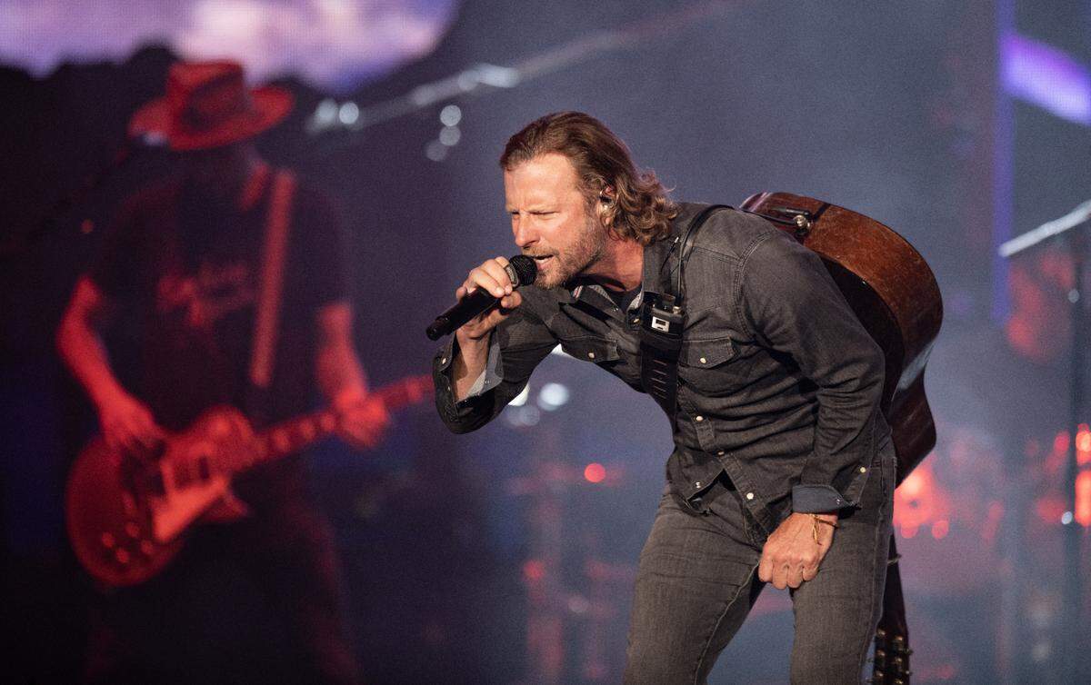 Dierks Bentley plays Raleigh’s Coastal Credit Union Music Park at Walnut Creek, Friday night, June 16, 2023.