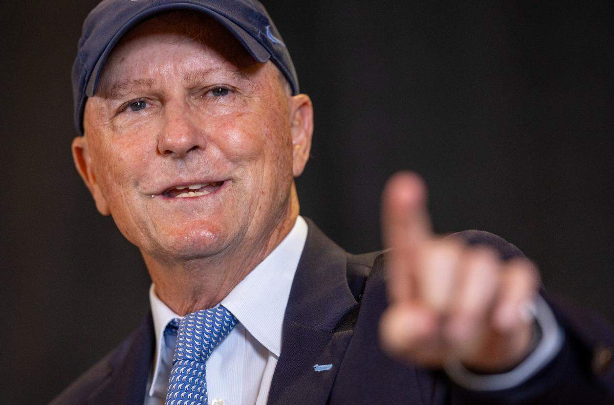 North Carolina soccer coach Anson Dorrance talks about his decision to retire after 47 seasons leading the program to national prominence during a press conference on Monday, August 12, 2024 at the Smith Center in Chapel Hill, N.C.