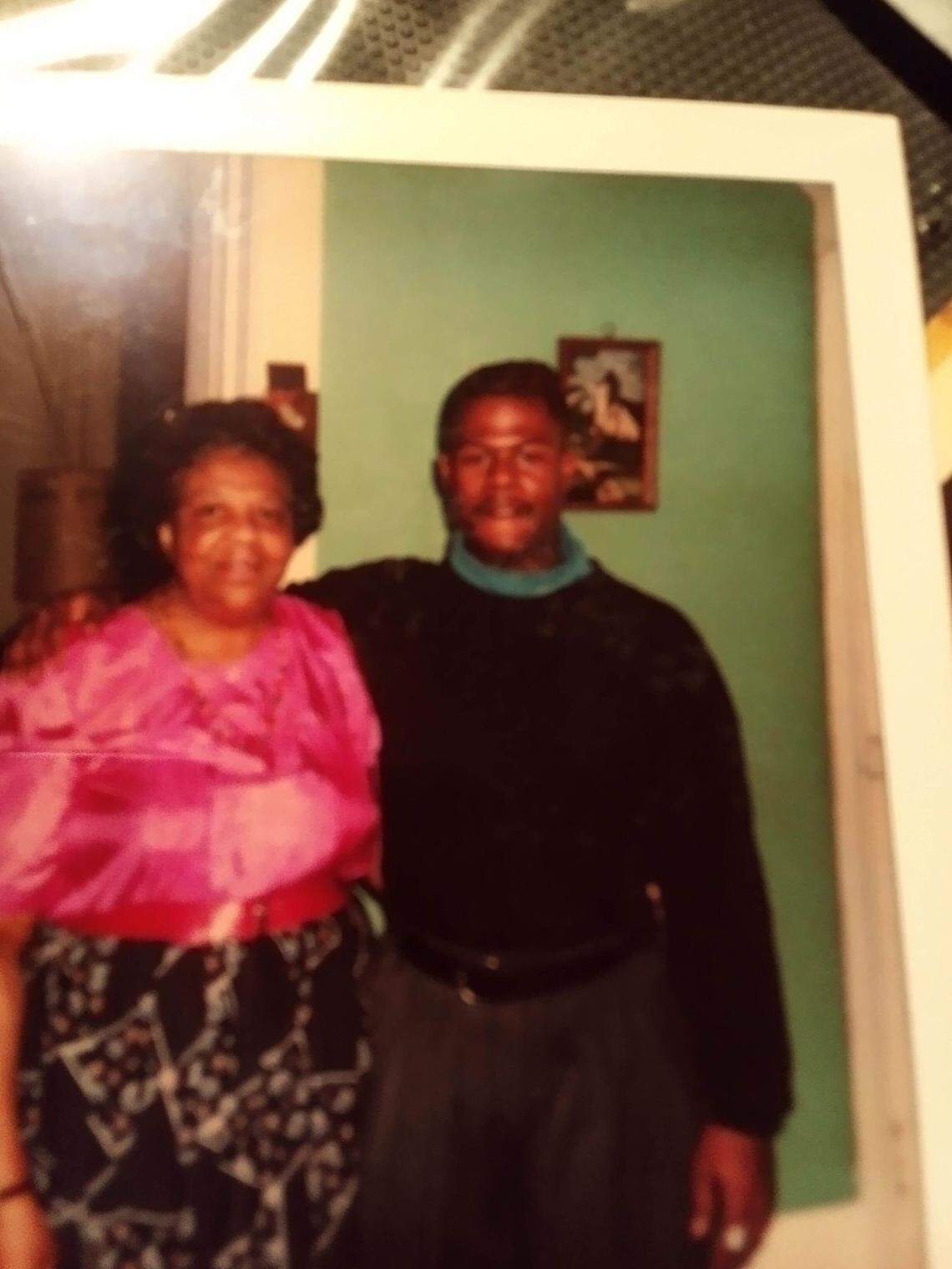 Anthony Brooks with his grandmother, Thelma Mack, in 2013.