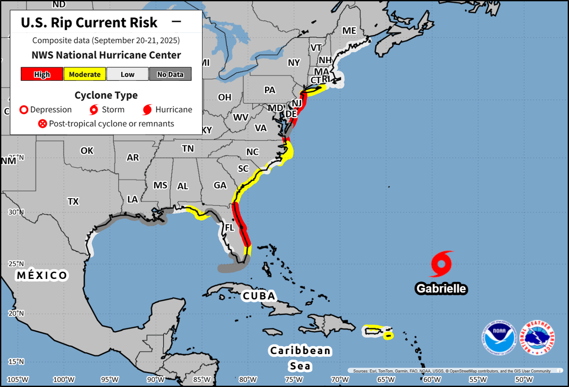 A moderate risk of rip currents is expected across most of the North Carolina coast this weekend, with a high risk expected on the coasts of Corolla and Virginia Beach, Va.