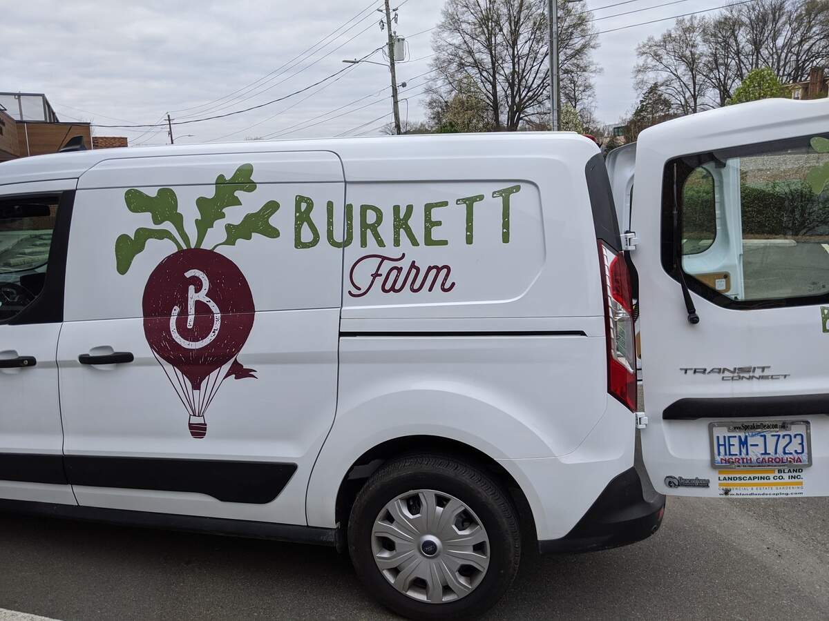 Christopher Lopez, chef at Postmaster restaurant in Cary, NC, received a shipment of produce from Burkett Farms. He prepared it for community donations.