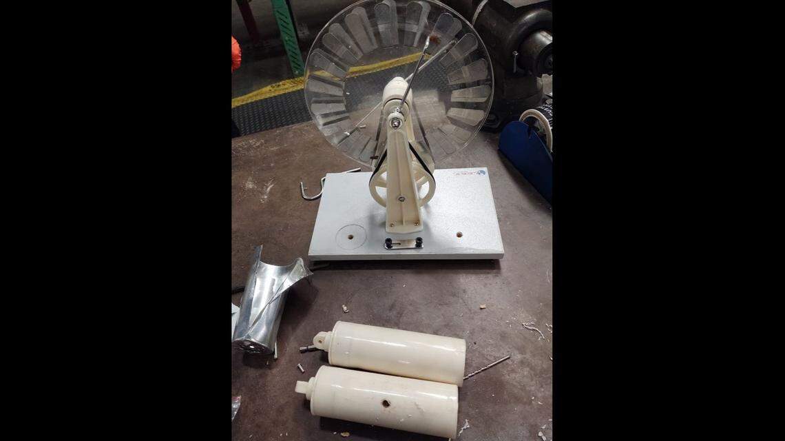 Heroin was hidden in scientific lab equipment shipped to North Carolina in the white cylinders in the photograph.