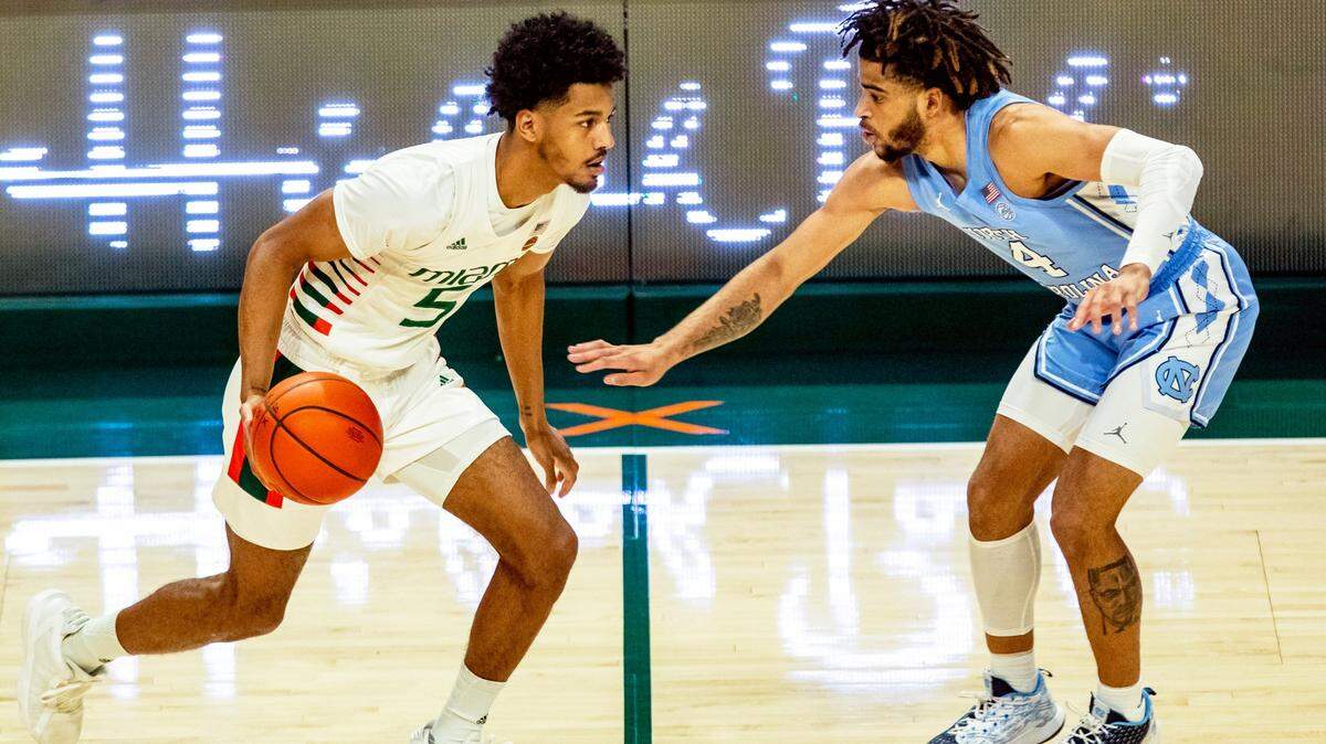 Former Miami Hurricanes guard Harlond Beverly (5) has transferred to Wichita State with two years of eligibility.