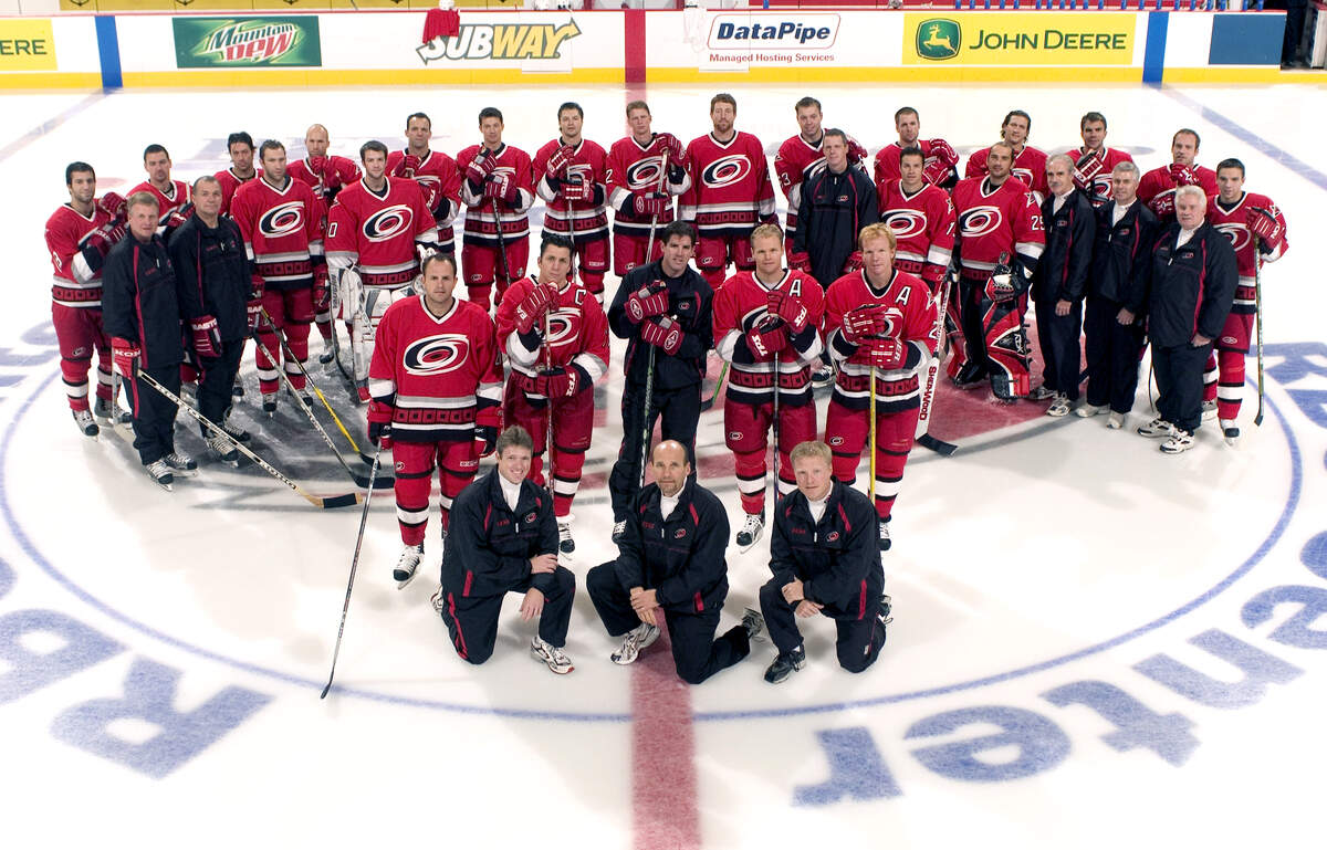 The 2005-06 Carolina Hurricanes team photo.
