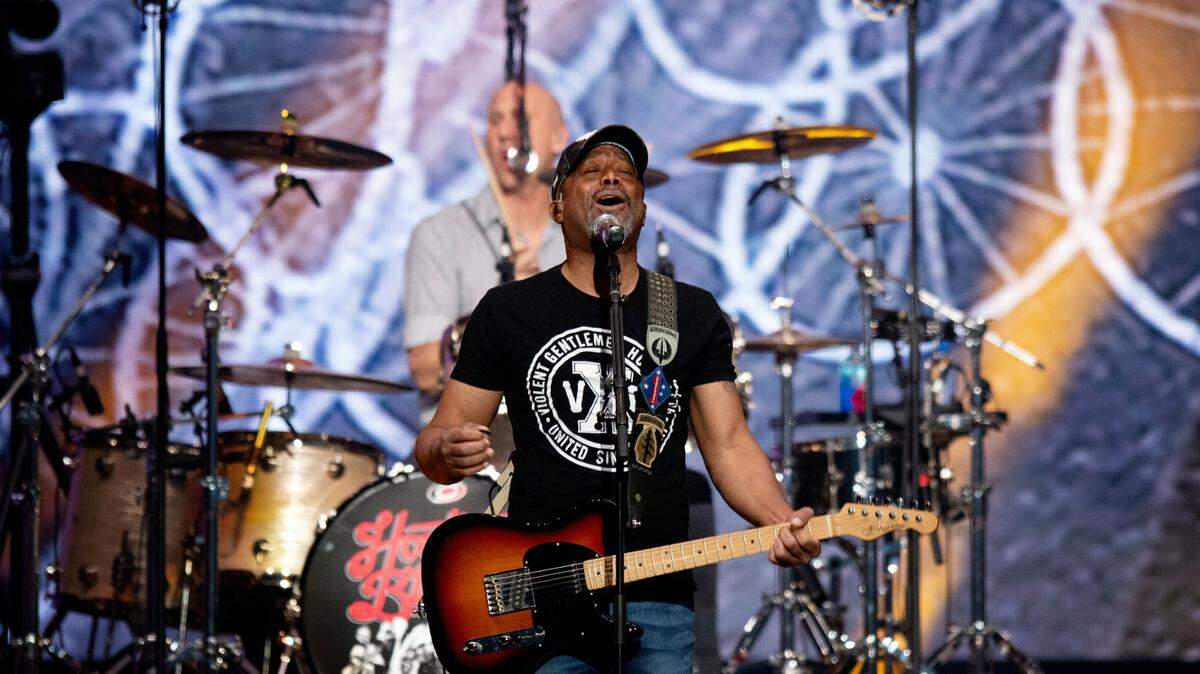Hootie and the Blowfish in concert at Raleigh, N.C.’s PNC Arena, Friday night, Feb. 17, 2023.