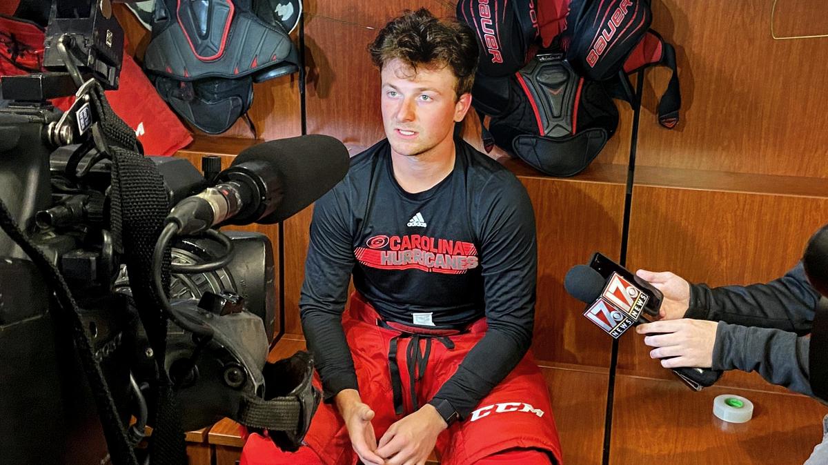 Raleigh native Devin Phillips was one of 21 players who took part in the Carolina Hurricanes’ prospect development camp at Invisalign Arena from July 10-14, 2022.