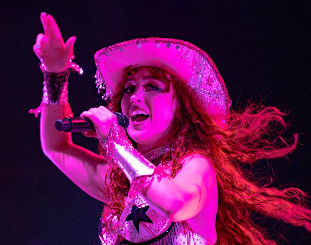Chappell Roan brings her high energy performance to Red Hat Amphitheater’s stage, Wednesday night, June 12, 2024.