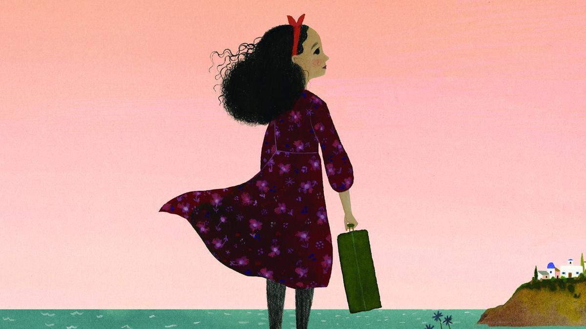 “The Dress and the Girl” — a tale of a young girl separated from her dress upon moving to America  is by Camille Andros and is illustrated by Julie Morstad.