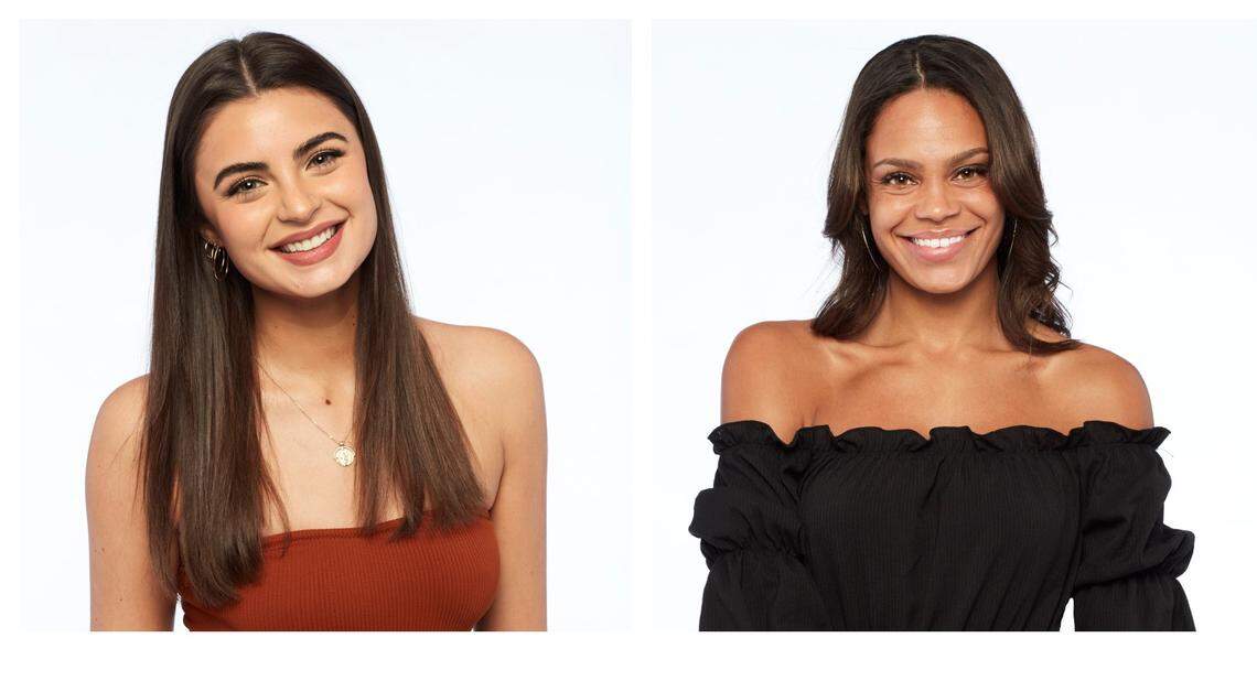 Rachael Kirkconnell, left, and Michelle Young from the Matt James season of “The Bachelor” on ABC.