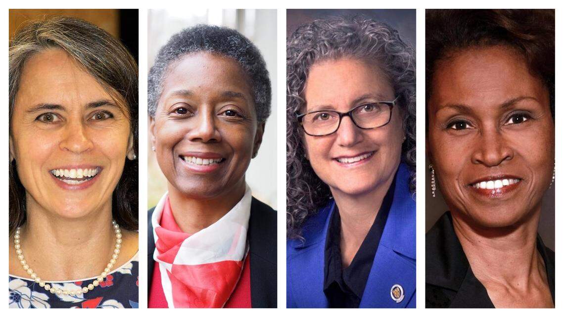 Orange County voters choose Amy Fowler (from left) to represent the at-large district and newcomer Jean Hamilton and incumbent Penny Rich to represent District 1 in the Orange County Board of Commissioners race. Incumbent Renee Price was unopposed.