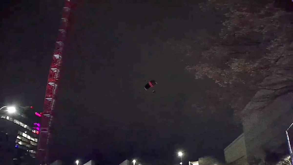 Two men are facing trespassing charges after kicking off Christmas Eve with an early-morning jump from a crane on a construction site in the 200 block of West Hargett Street in downtown Raleigh, police said Tuesday.