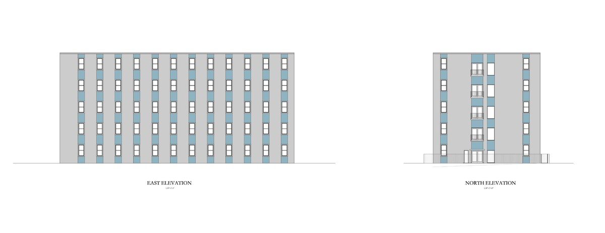 Rendering for proposed “micro unit” apartment complex at 1415 Hillsborough Street.