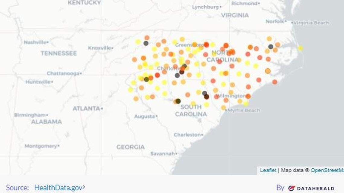 Illustrations show COVID hospitalization data for North Carolina and Triangle