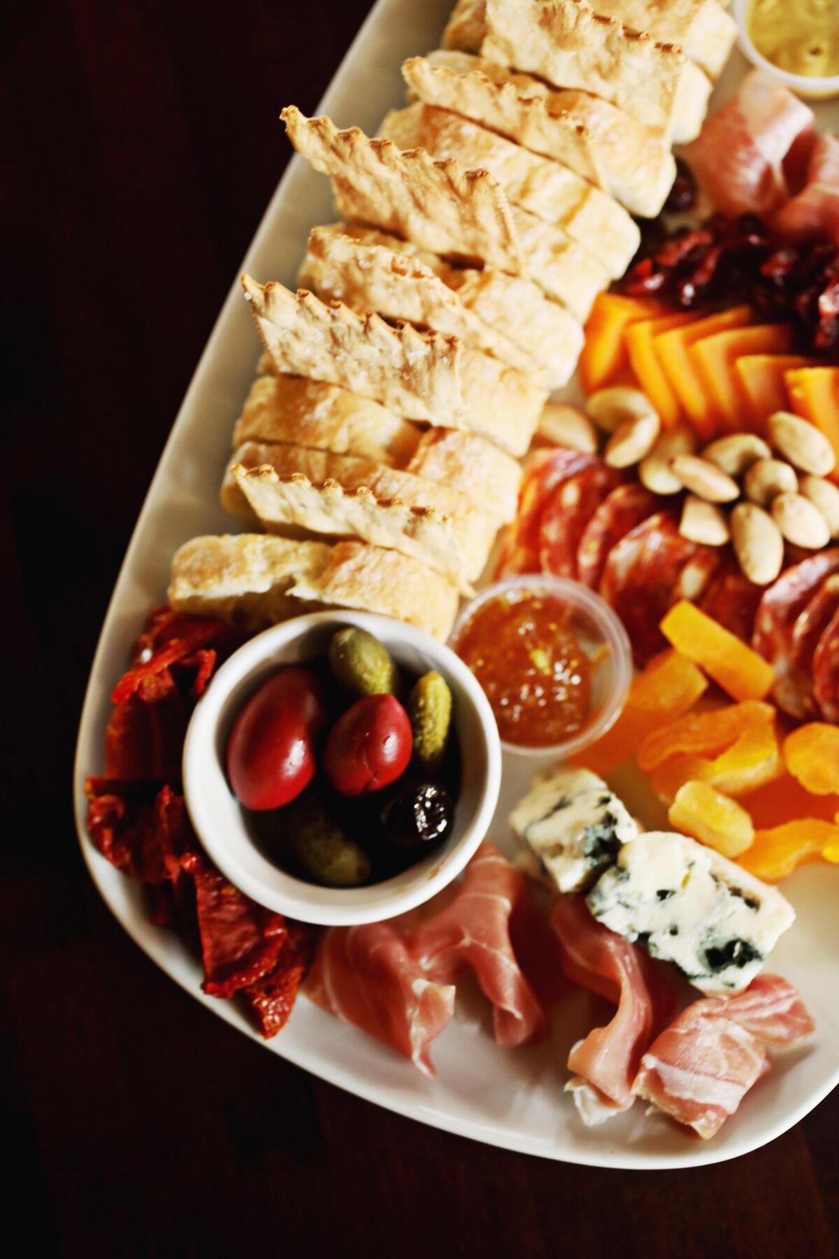 Pro’s Epicurean Market & Cafe’s lavishly garnished cheese and charcuterie platter.