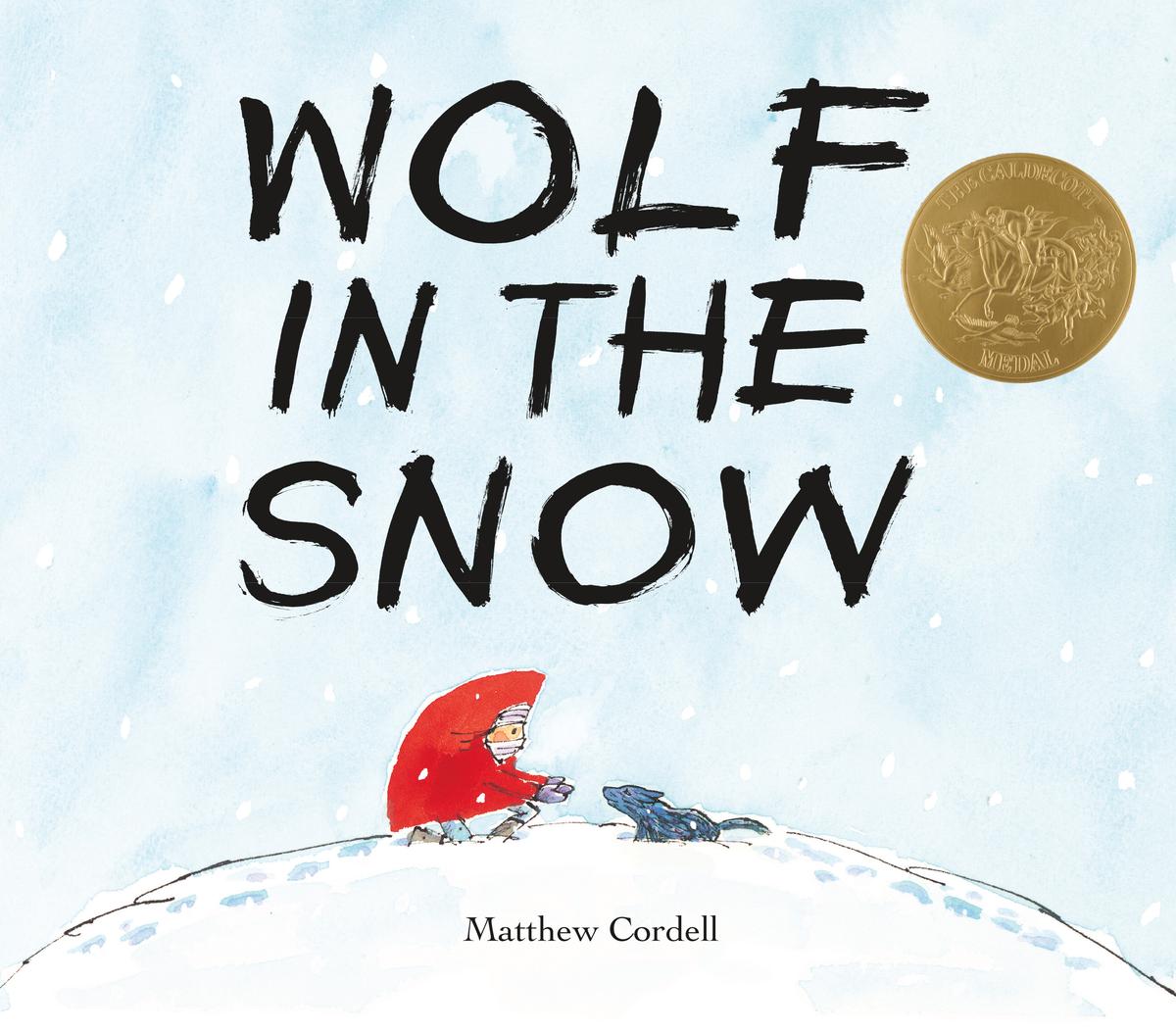 Matthew Cordell’s Caldecott Award-winning “Wolf in the Snow” has only sounds in the text.  Few words, dramatic illustrations and so many opportunities for discussion.