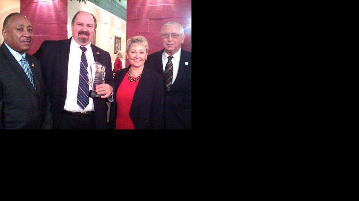 (Left to Right) West Chatham NAACP Chapter President Larry Brooks, NCDP Chair Randy Voller, Rep. Deb McManus (D-54) and Chatham County Commissioner Mike Cross. 
