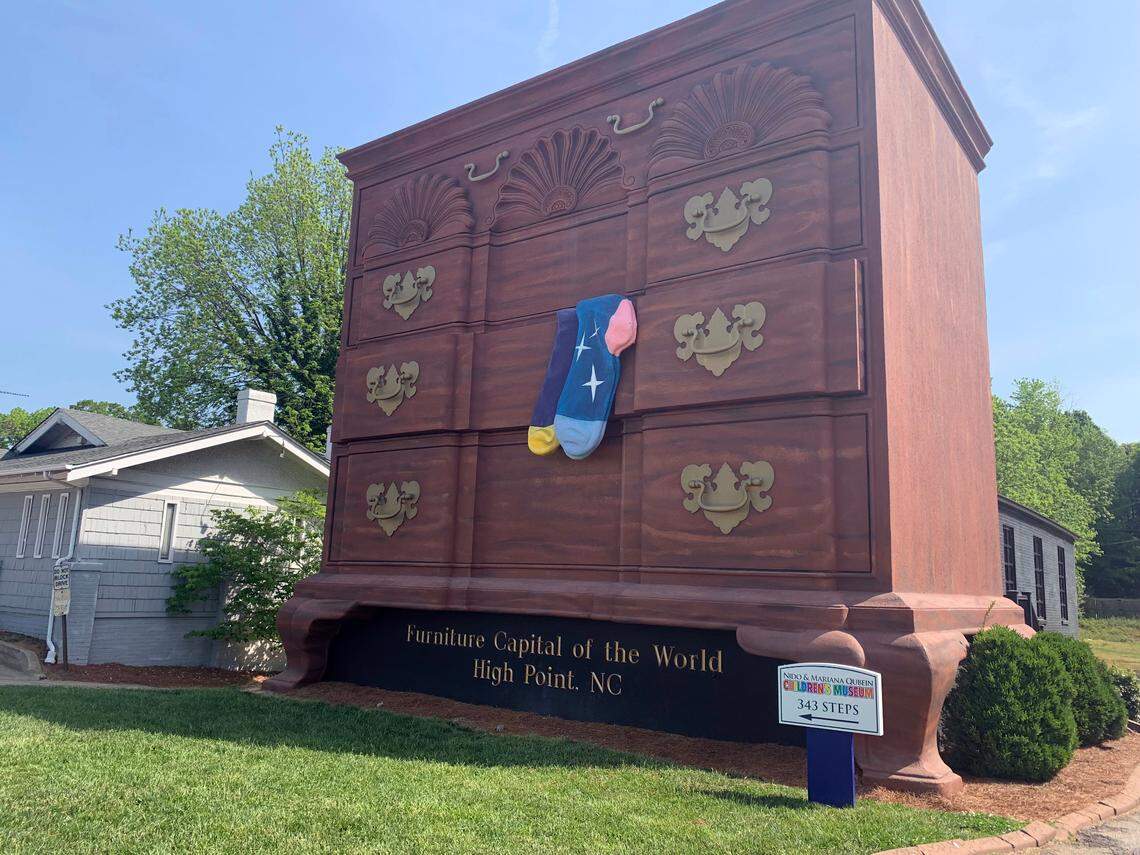 The world’s largest chest of drawers in High Point, N.C., the furniture capitol of the world.