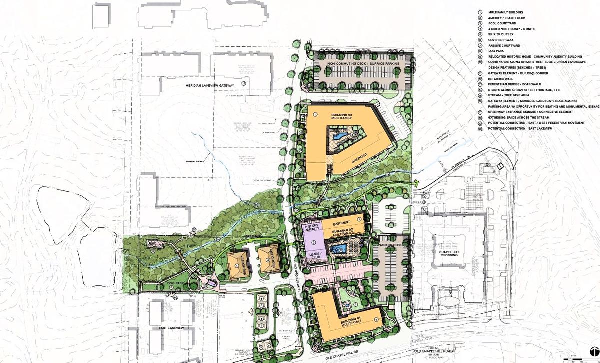 ZOM Living wants to build up to 400 apartments, flats and townhouses at 11 White Oak, north of Old Chapel Hill Road in a portion of Durham County that lies within the Chapel Hill town limits.