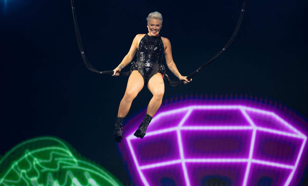 PINK in concert at Raleigh, N.C.’s Lenovo Center, Monday night, November 11, 2024.
