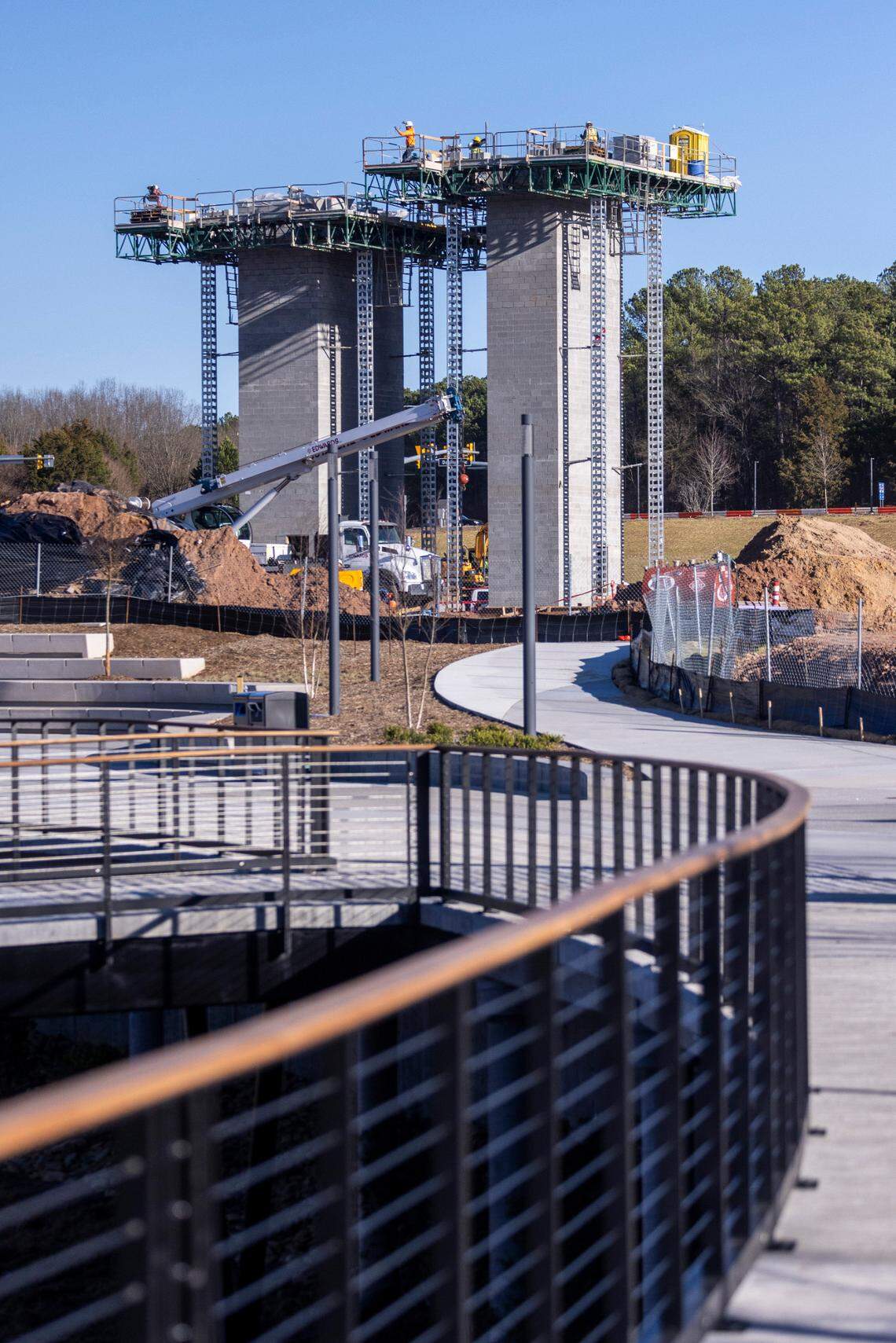 Construction continues Friday, Jan. 20, 2022 at the Hub-RTP, a 100-acre, $1.5 billion mixed-use development in Research Triangle Park.