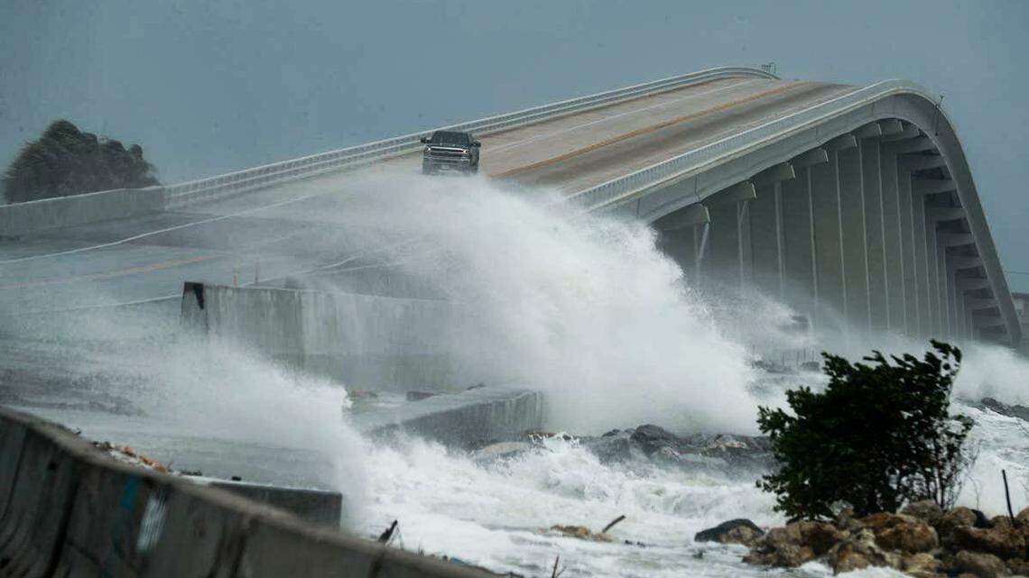 Strong winds and some partial flooding were visible in areas of Sanibel Thursday, September 26, 2024 as residents experienced some of the effects from Hurricane Helene.