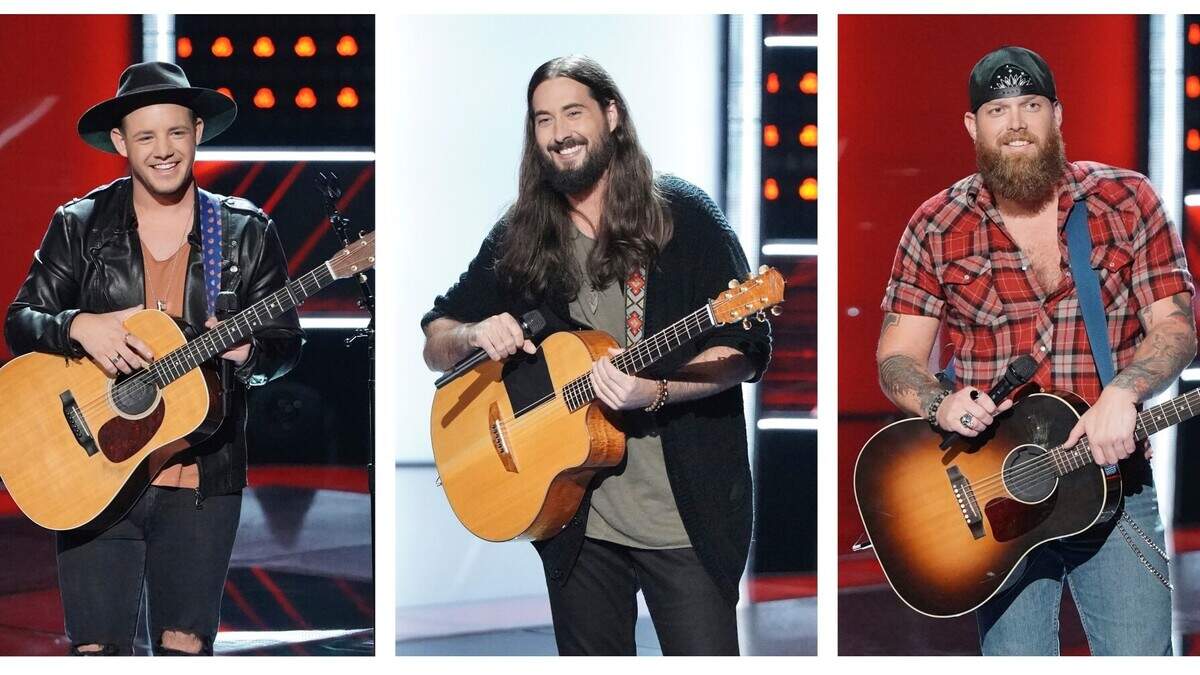 Kameron Marlow of Kannapolis, left; Caeland Garner of Coleridge, center; and Mikele Buck of Greenville on Season 15 of “The Voice.”