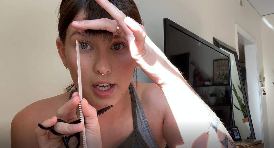 Lyndsee Graham, a 23-year-old stylist in Raleigh, made an Instagram video giving her clients a crash-course on cutting their own bangs during quarantine.