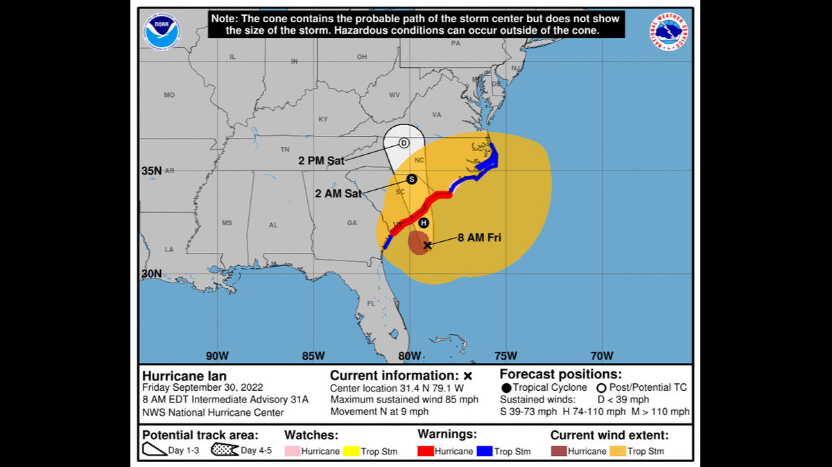 Watch Ian’s impact on live feeds as the tropical storm arrives in the Carolinas