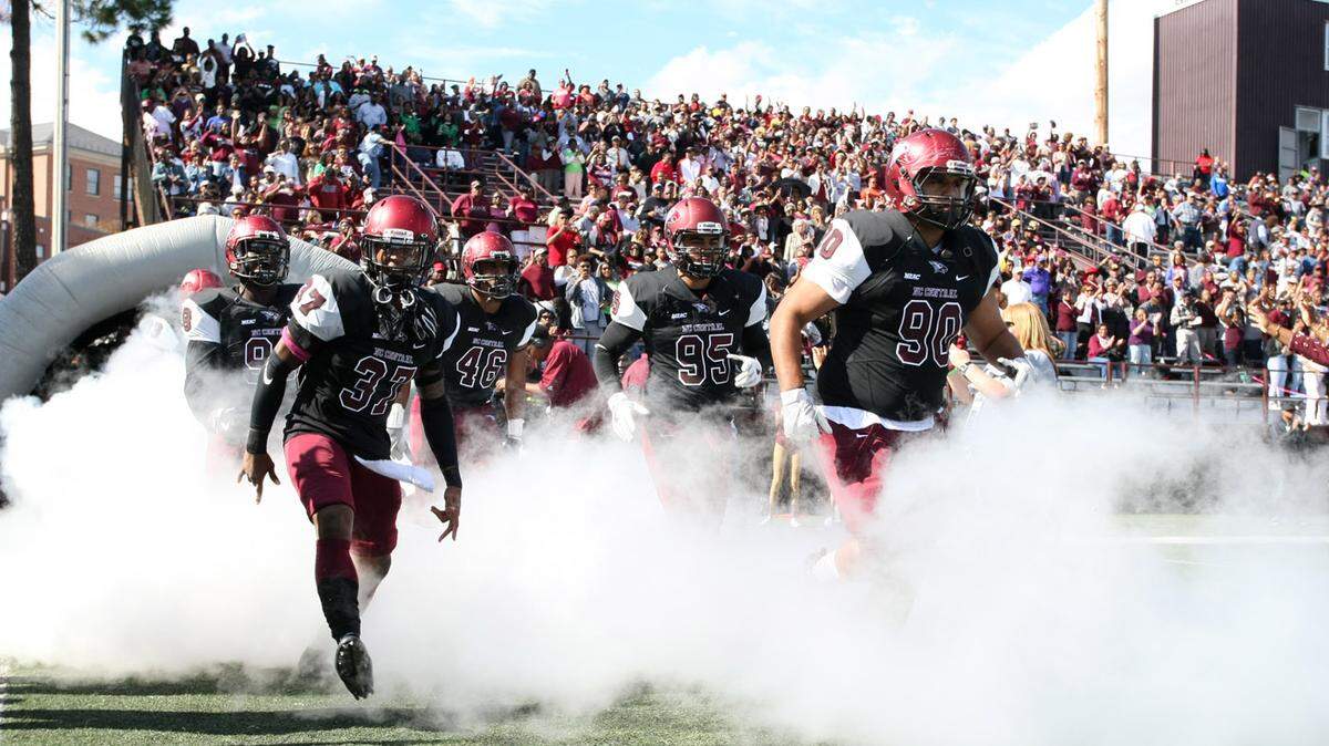 North Carolina Central takes the field last season during a contest at O'Kelly-Riddick Stadium