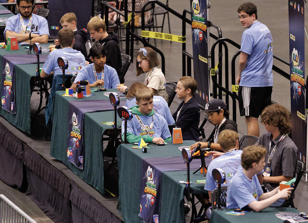 Participants compete at the Rubik’s WCA North American Championship at the Raleigh Convention Center on Thursday, July 2, 2026.