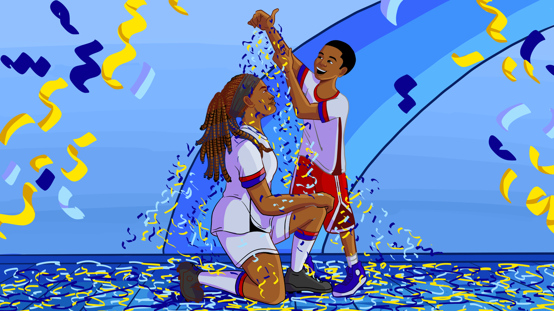 Graphic novel: Jessica McDonald and son are world champions of soccer and women’s rights